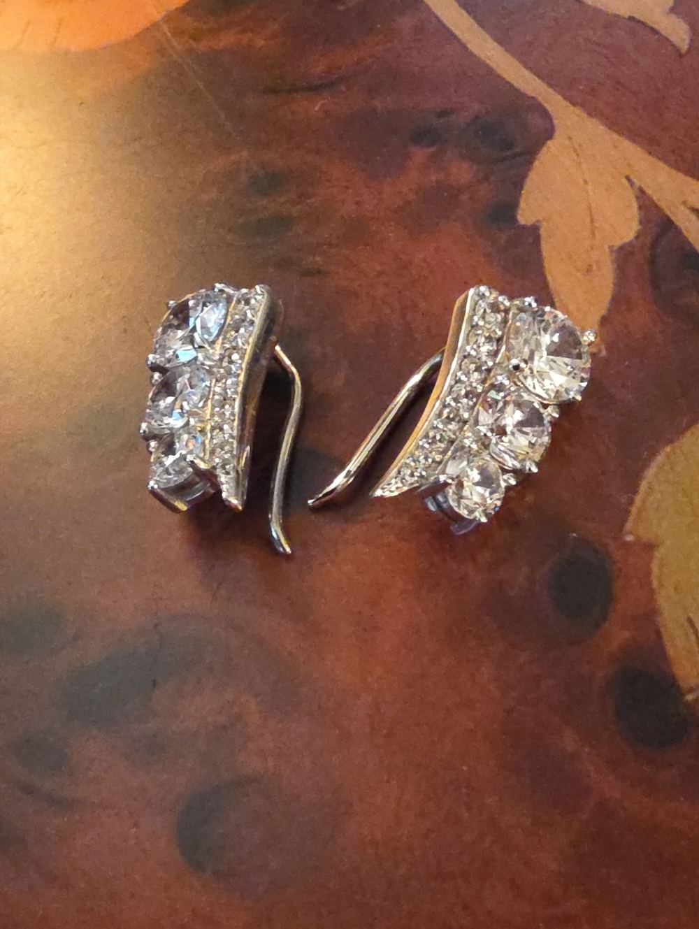 Silver & Cubic Zirconia Ear Climbers